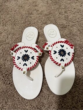 Jack Rogers Sandals Size 8 🇺🇸 Red White Blue Navajo Style